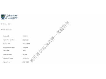 恭喜梁同學獲得格拉斯哥大學法律專業碩士通知書