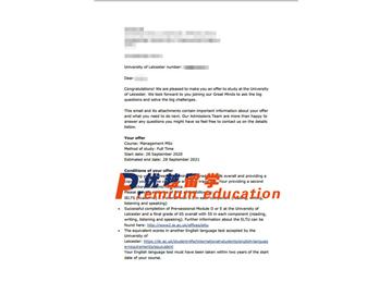 2020offer：恭喜祝同學獲得萊斯特大學(世界排名：239)管理學專業通知書