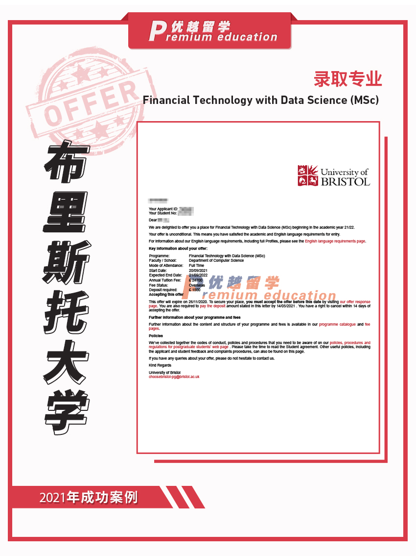 2021offer：布里斯托大學(xué)金融技術(shù)與數(shù)據(jù)科學(xué)專業(yè)