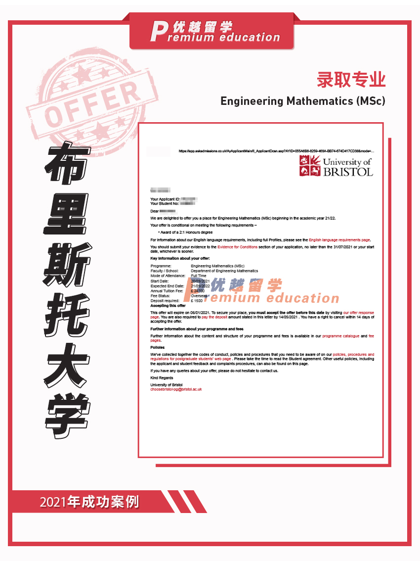 2021offer（英國碩士）：布里斯托大學(xué)工程數(shù)學(xué)專業(yè)